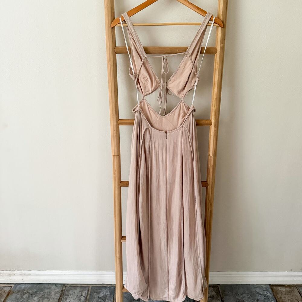 Sabo Skirt Eliska Dress Stone XS Cutout Tie Front Open Back Maxi Dress - Picture 8 of 16